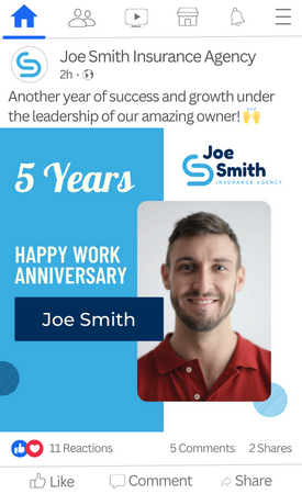 Social Media Example - Work Anniversaries